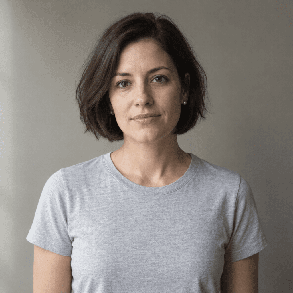 GPT Image 2.5 Sunburst: Reference: Fictional adult wearing a gray T-shirt and silver earrings