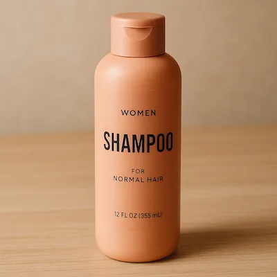 Original pink shampoo bottle used as the billboard reference